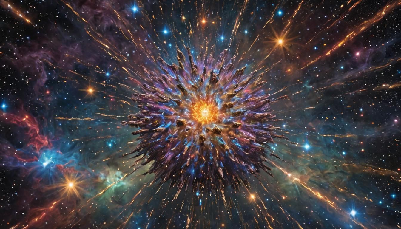 Vivid Star Cluster in Astrosphere: Digital Bio Art