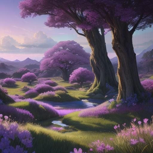 Lush Paradise: A Digital Matte Painting in Vibrant Colors