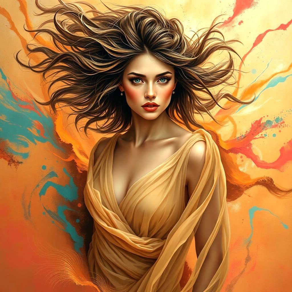 Hyperrealistic Desert Portrait in Vibrant Photorealism