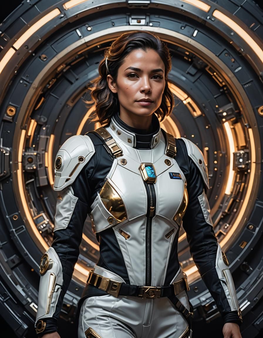 Androgynous Space Explorer in Academicist Portrait Style