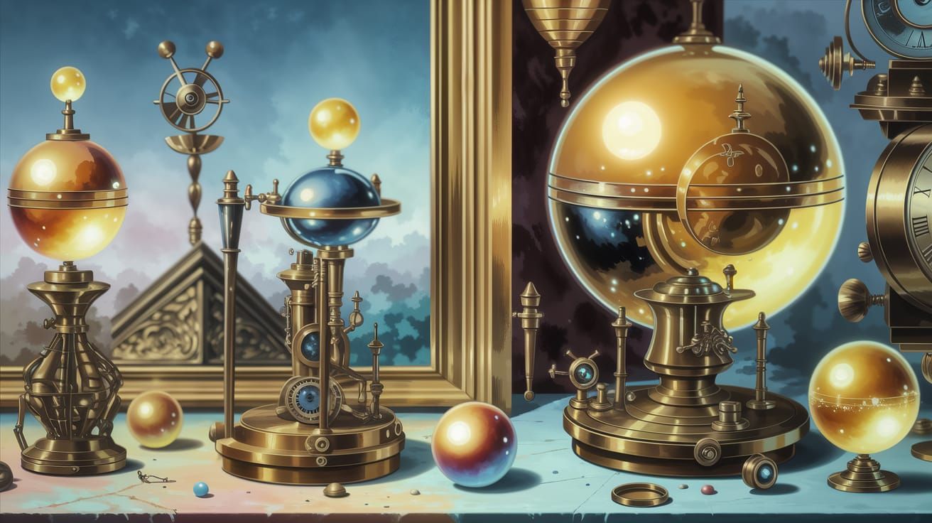 Ethereal Clockwork Dreams in Oil Painting