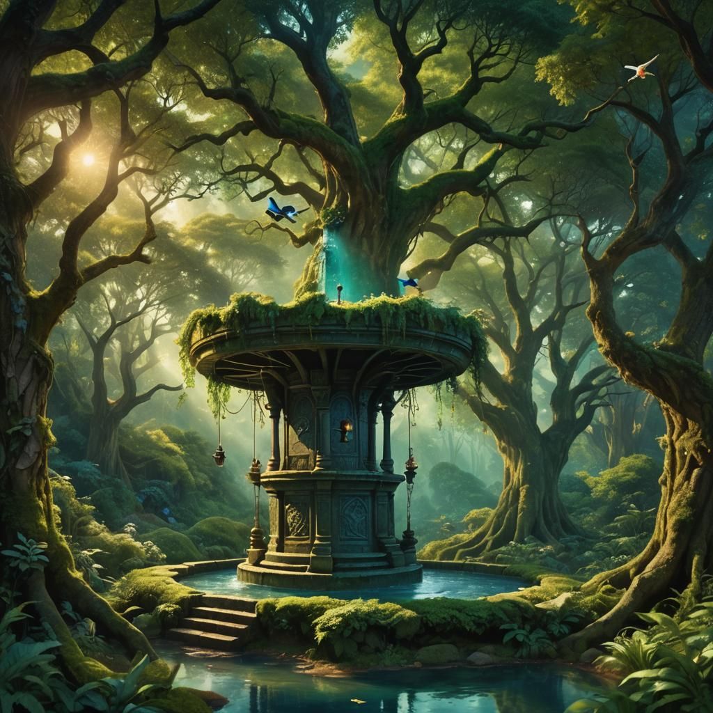 Enchanted Well: A Fantastical Matte Painting