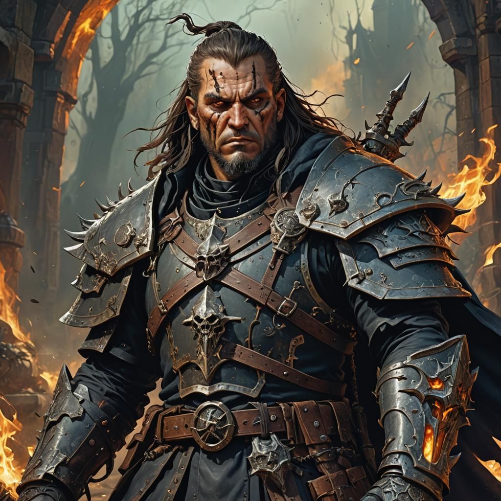 Witch Hunter Portrait in Detailed Fantasy Art