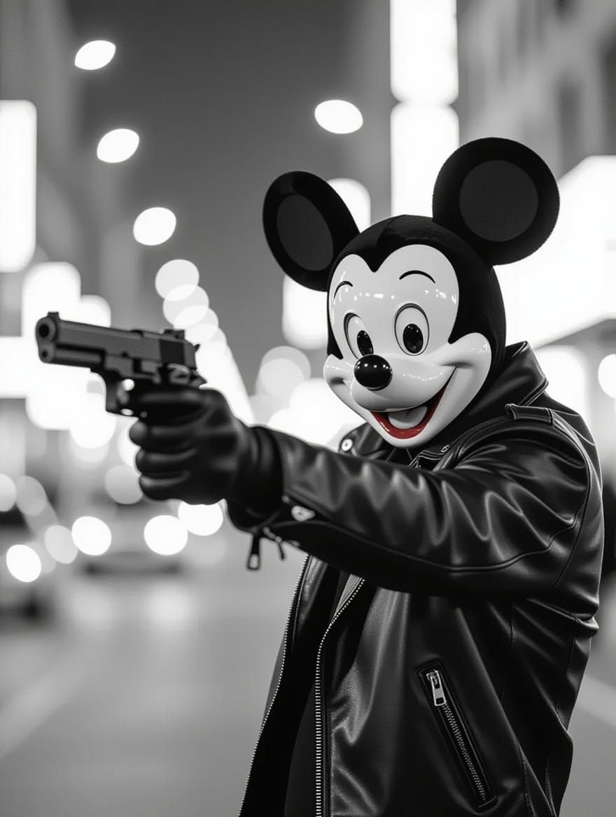 Gritty Cityscape Portrait in High-Contrast Black and White