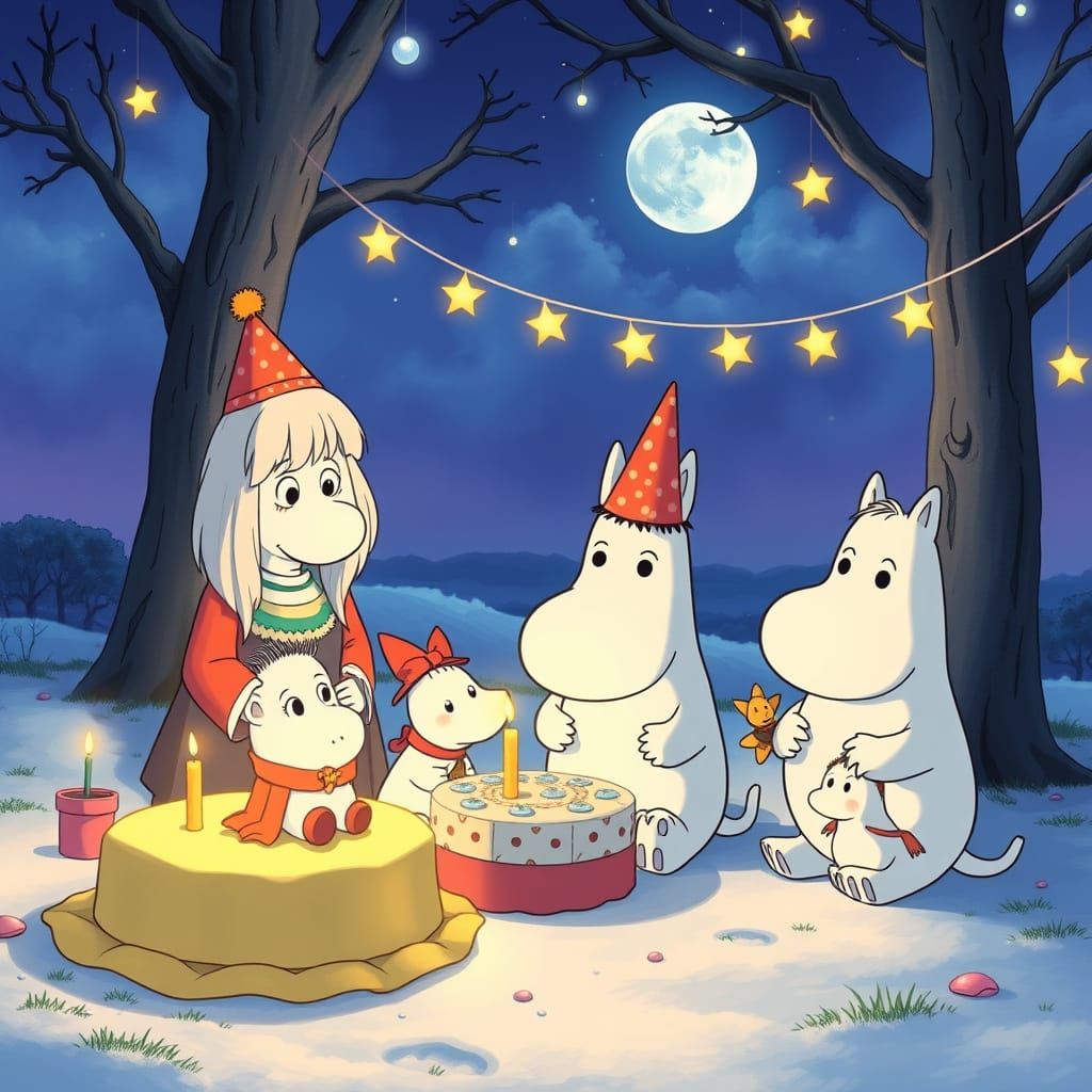 Moomin Family Celebrates Moomintroll's Birthday in Whimsical...