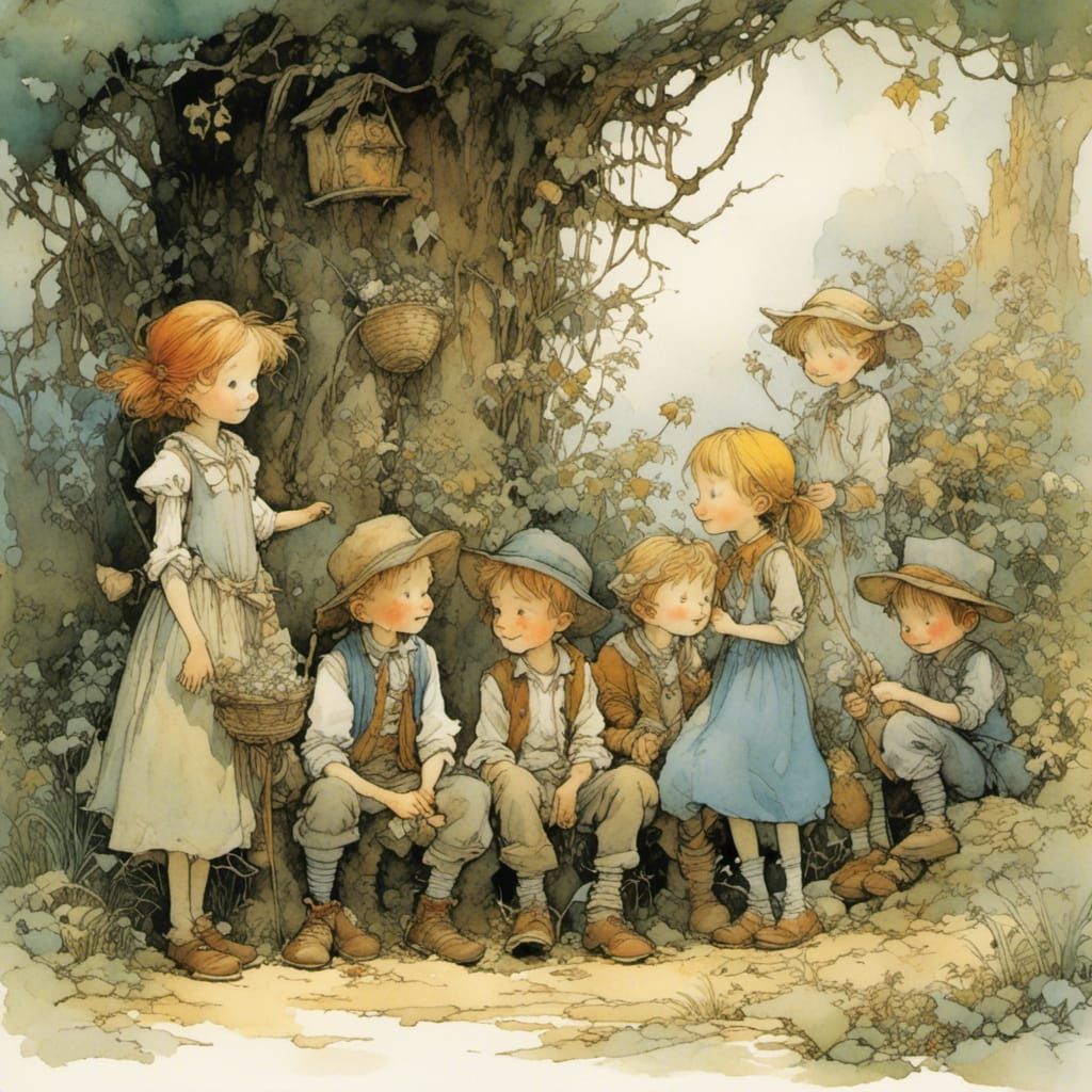 Friendship Illustration Inspired by Golden Age Masters