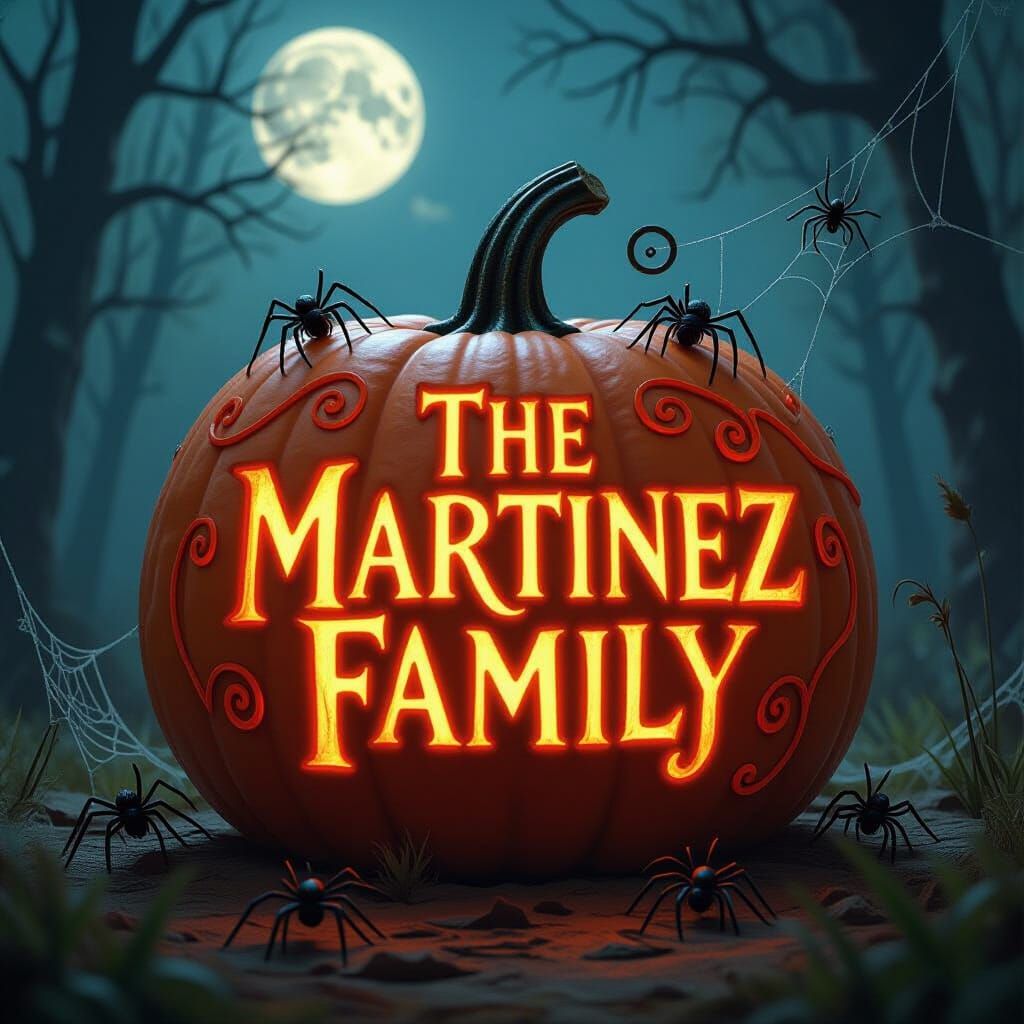 Ornate Halloween Pumpkin in Dark Fantasy Style