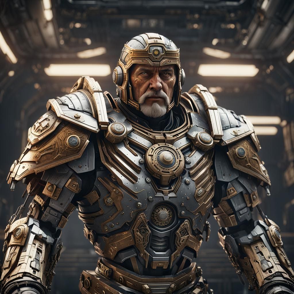 Futuristic Roman Leader Ready for War in Sci-Fi Art