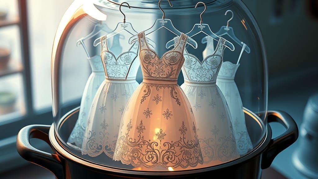Anime Style Glass Dresses in Vintage Cooker