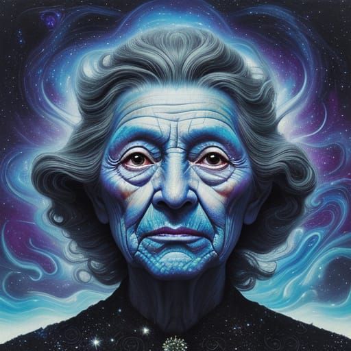Cosmic Woman: A Surrealist Airbrush Portrait