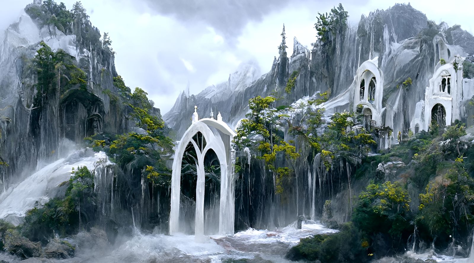 Cathedral Waterfall: A Cinematic Fantasy Landscape