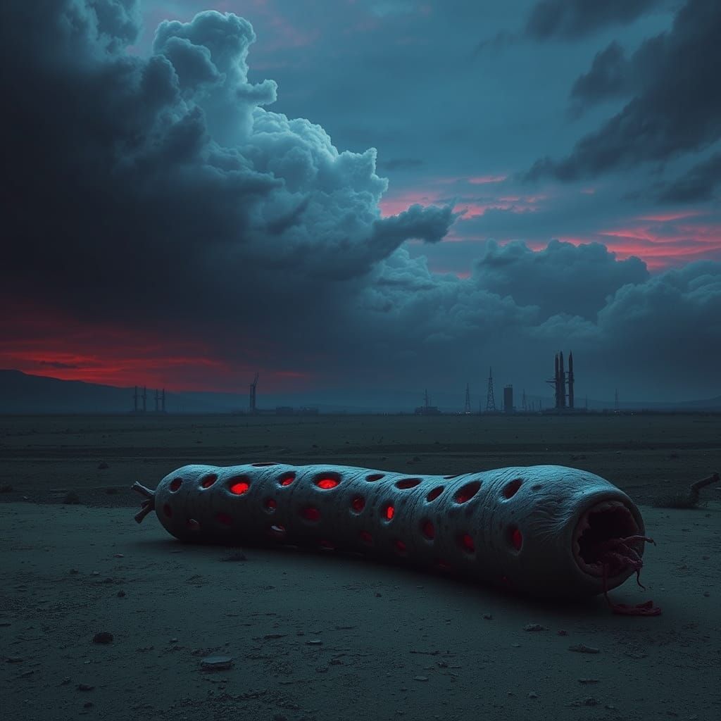 Grotesque Sausage in Crimson Twilight Wasteland