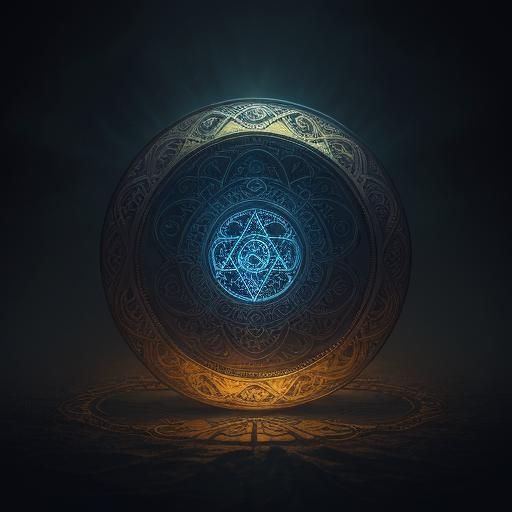 Ornate Artifact Surrounded by Mystical Symbols