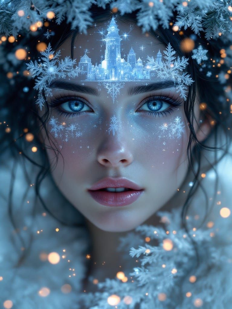 Ethereal Ice Queen in a Winter Wonderland