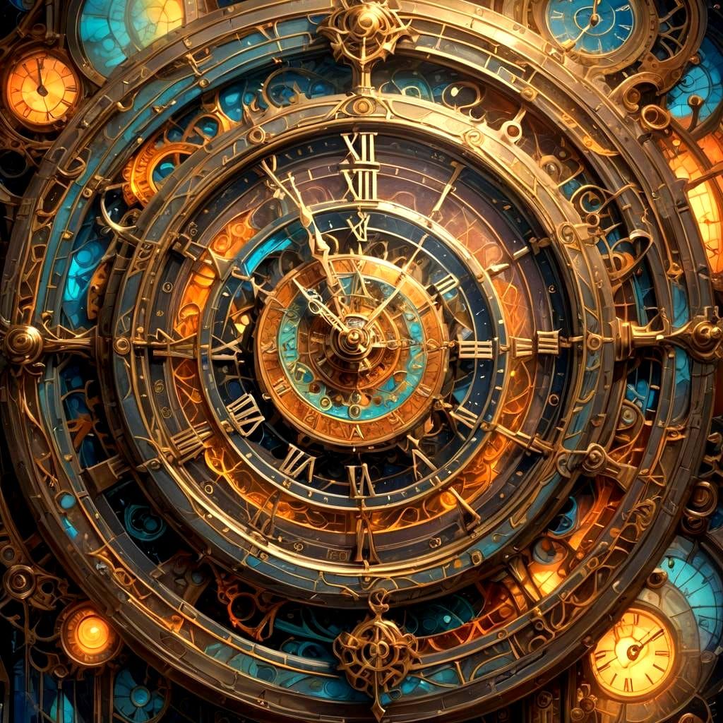 Beautiful Time Clock with Lighting Effects