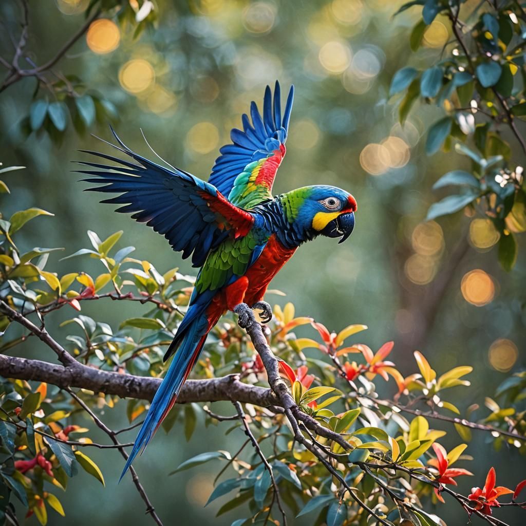 Vibrant Parrot Wildlife Photography with Bokeh