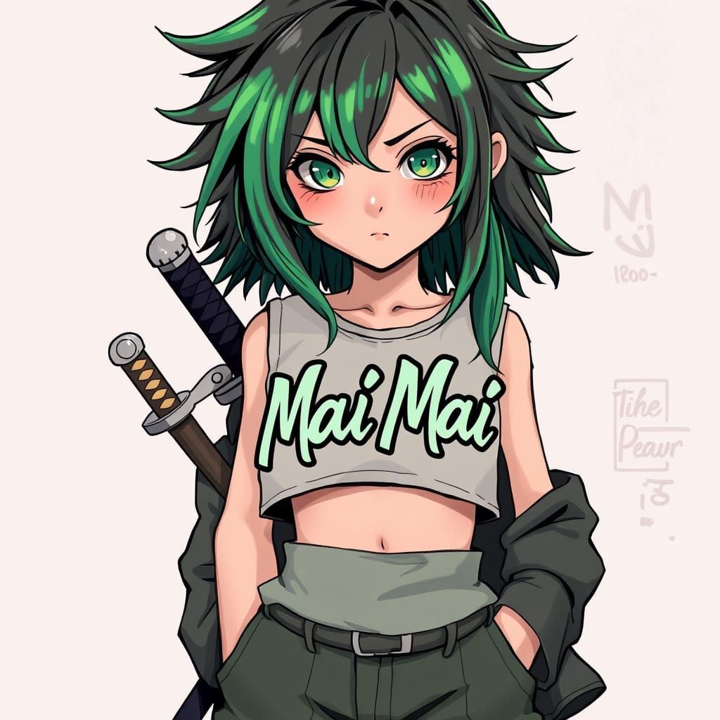 Ethereal Warrior Maiden with Emerald Eyes and Wild Hair