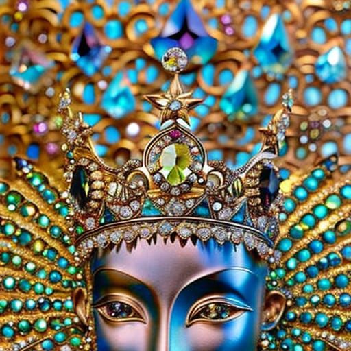 Ornate Jewel-Encrusted Gold Fairy Crown Photograph