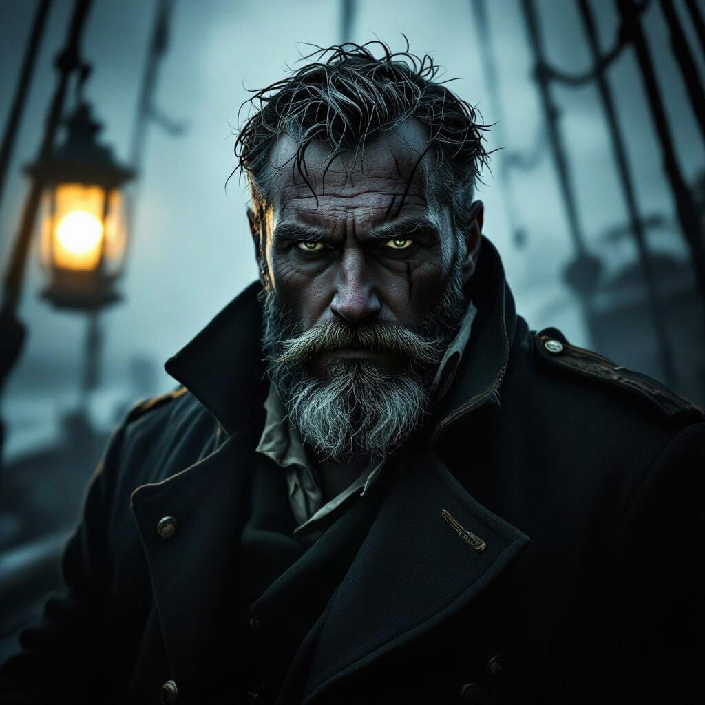 Ghostly Norwegian Sailor Captain, 1890, Romantic Style