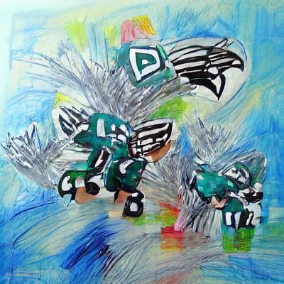 Abstract Acrylic Painting of Philadelphia Eagles