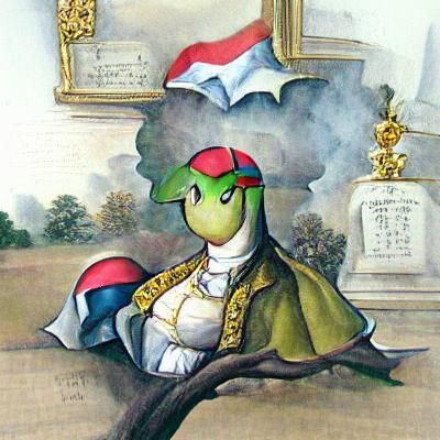 Treecko as Napoleon Bonaparte: A Digital Portrait