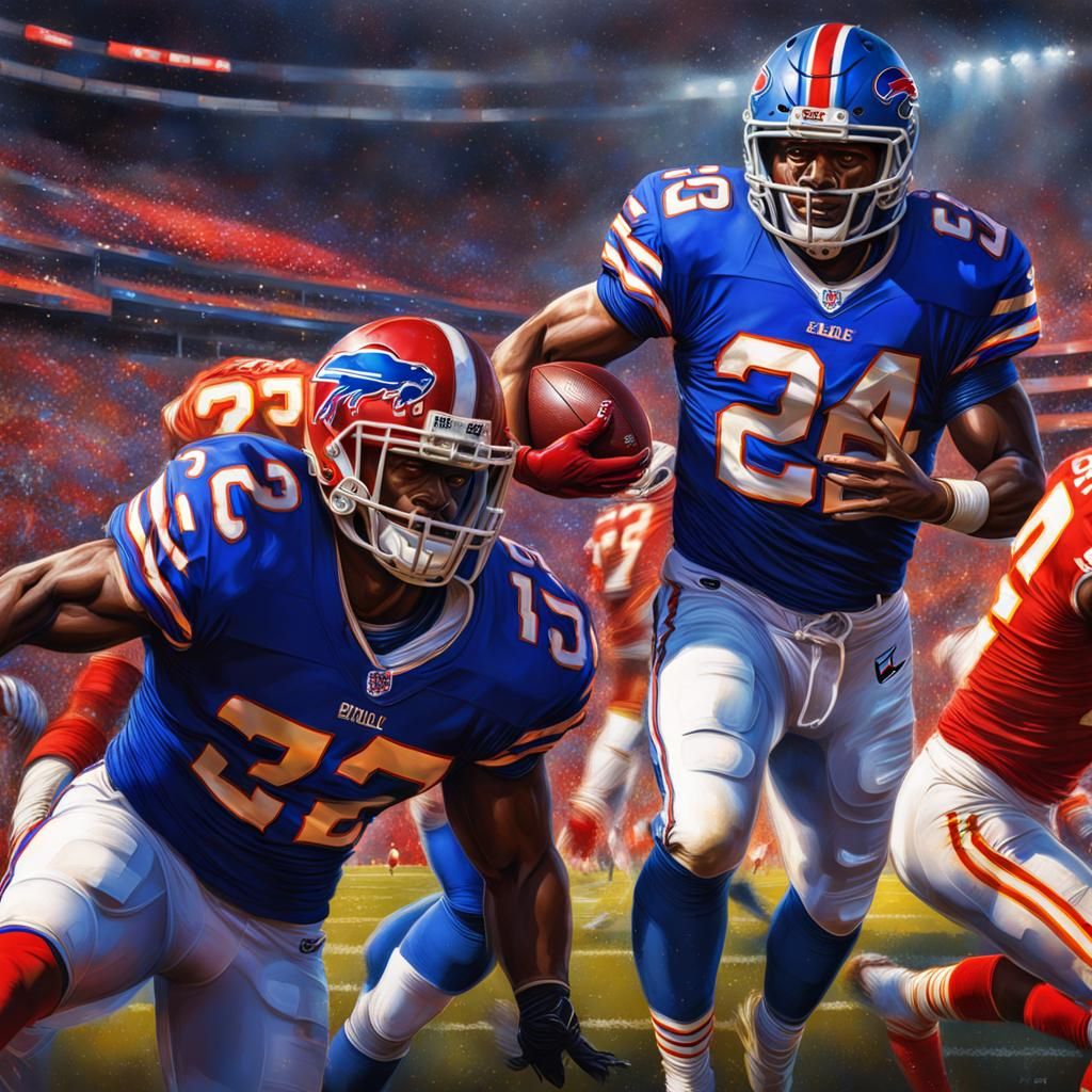 Buffalo Bills Victory: Hyperrealistic American Football Spla...