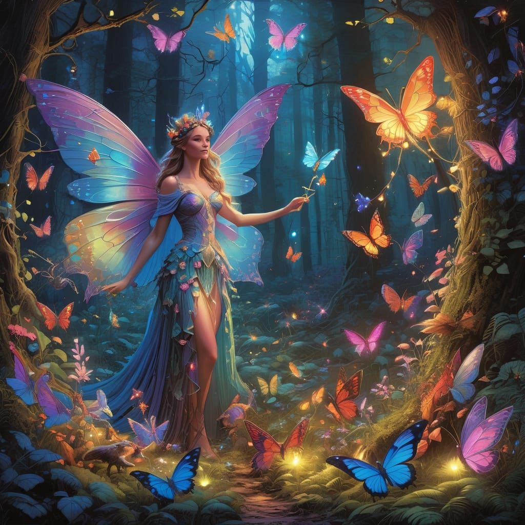 Fairy Queen Reigns in Whimsical Forest Wonderland