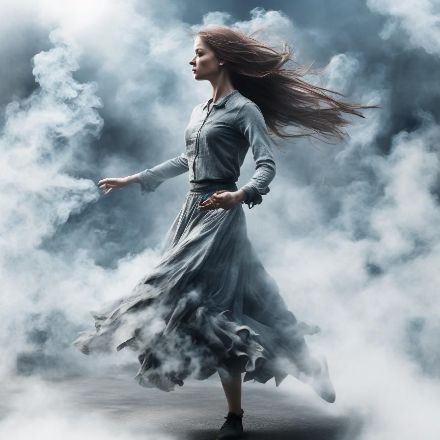 Smoky Mist Dancer: A Surreal Fog Composition