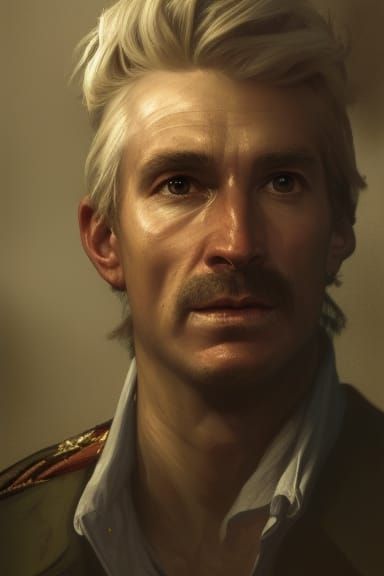 Revolutionary War Captain Portrait in Detailed Art Style