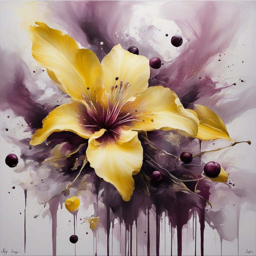 Lily Brandy Rose Abstract Surrealism Cyberpunk Painting