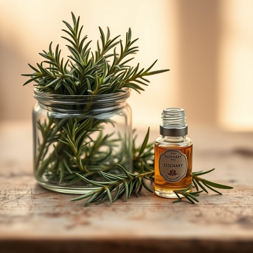 Elegant Rosemary Still Life in Golden Light