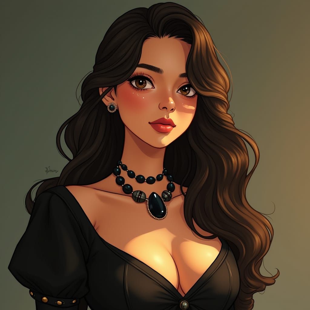 Alia Bhatt in Anime Style With Black Necklace