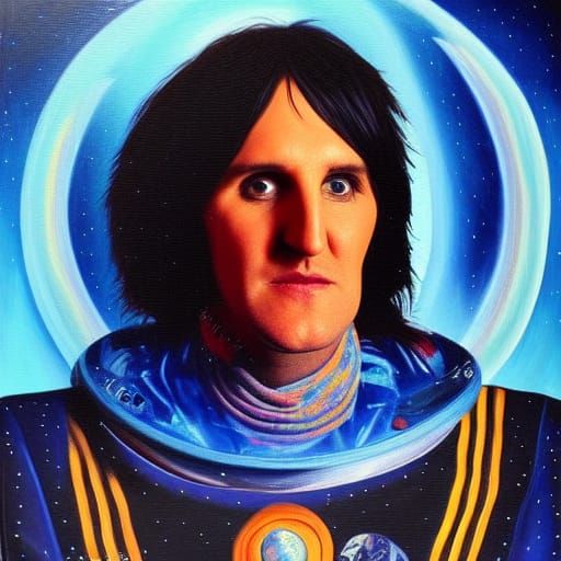 Noel Fielding Among the Stars: Oil Painting