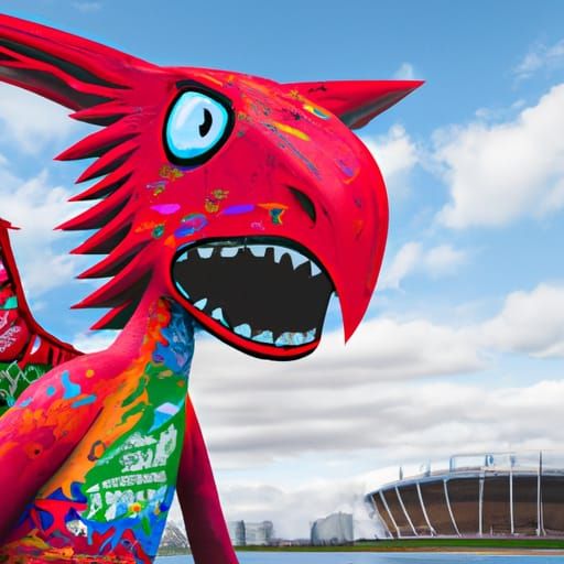 Red Kite Bird Mascot for Cardiff Olympics