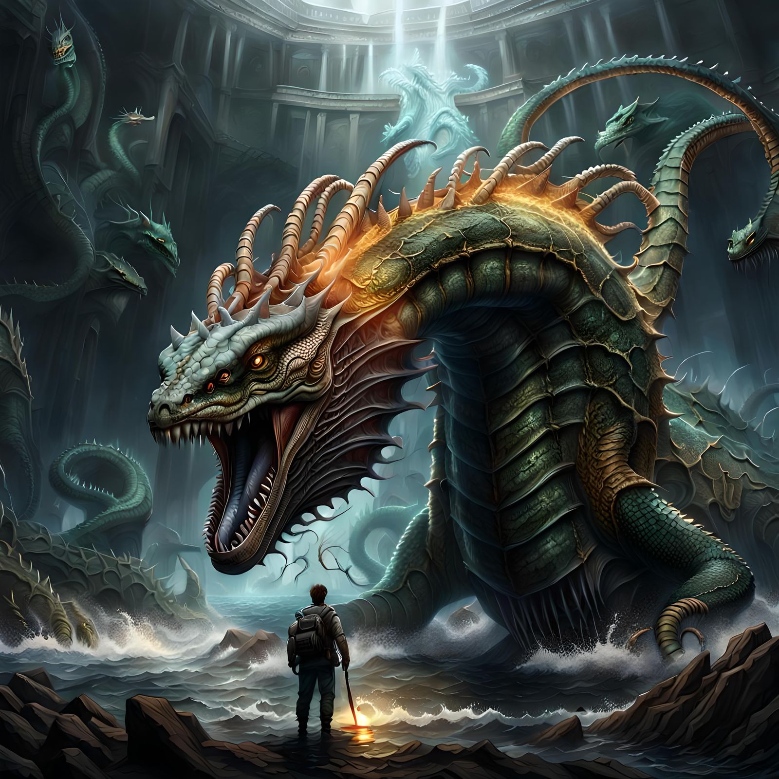 Hyperrealistic Upside-Down Torch in Digital Art