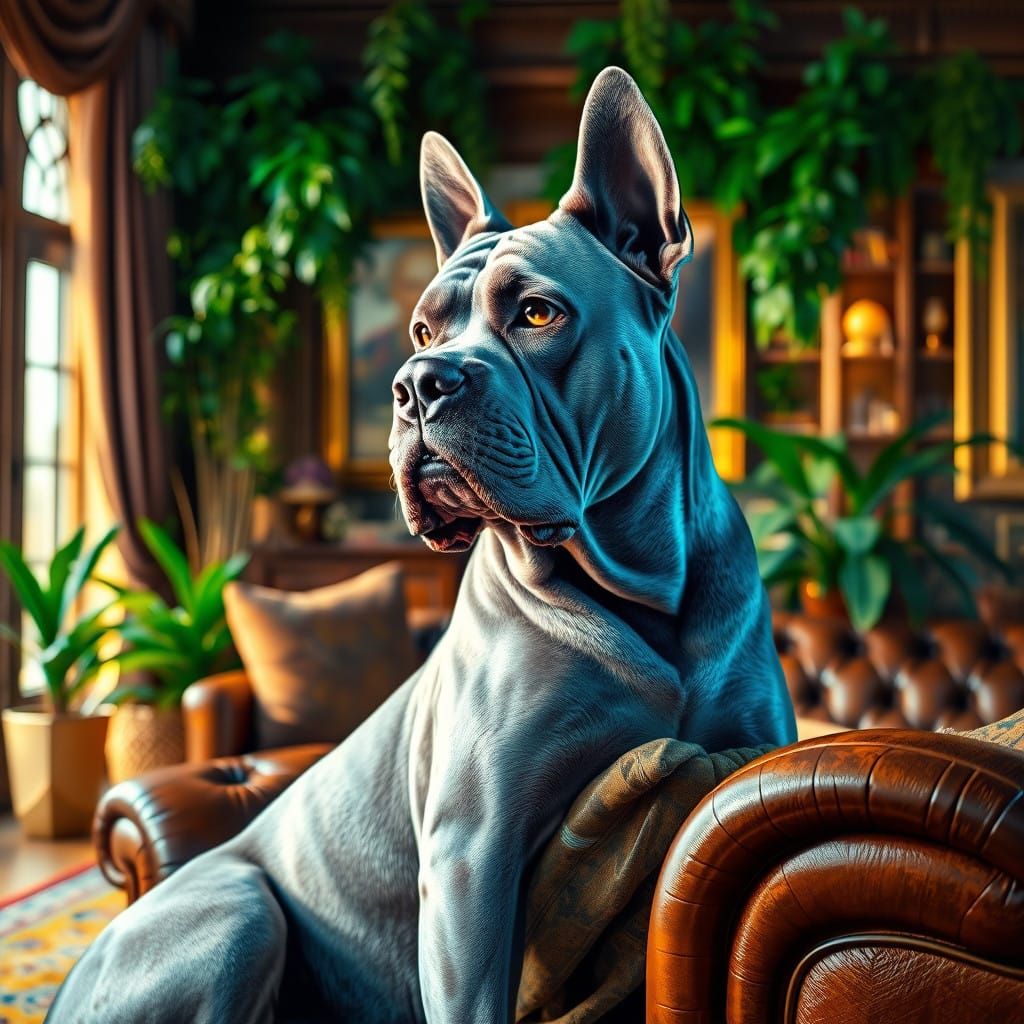 Majestic Regal Cane Corso in Hyperrealistic Style