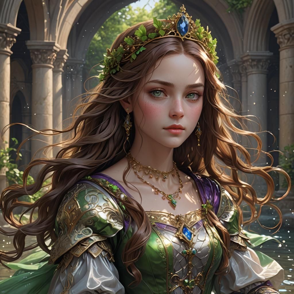 Renaissance Princess Portrait in 3D Anime Style