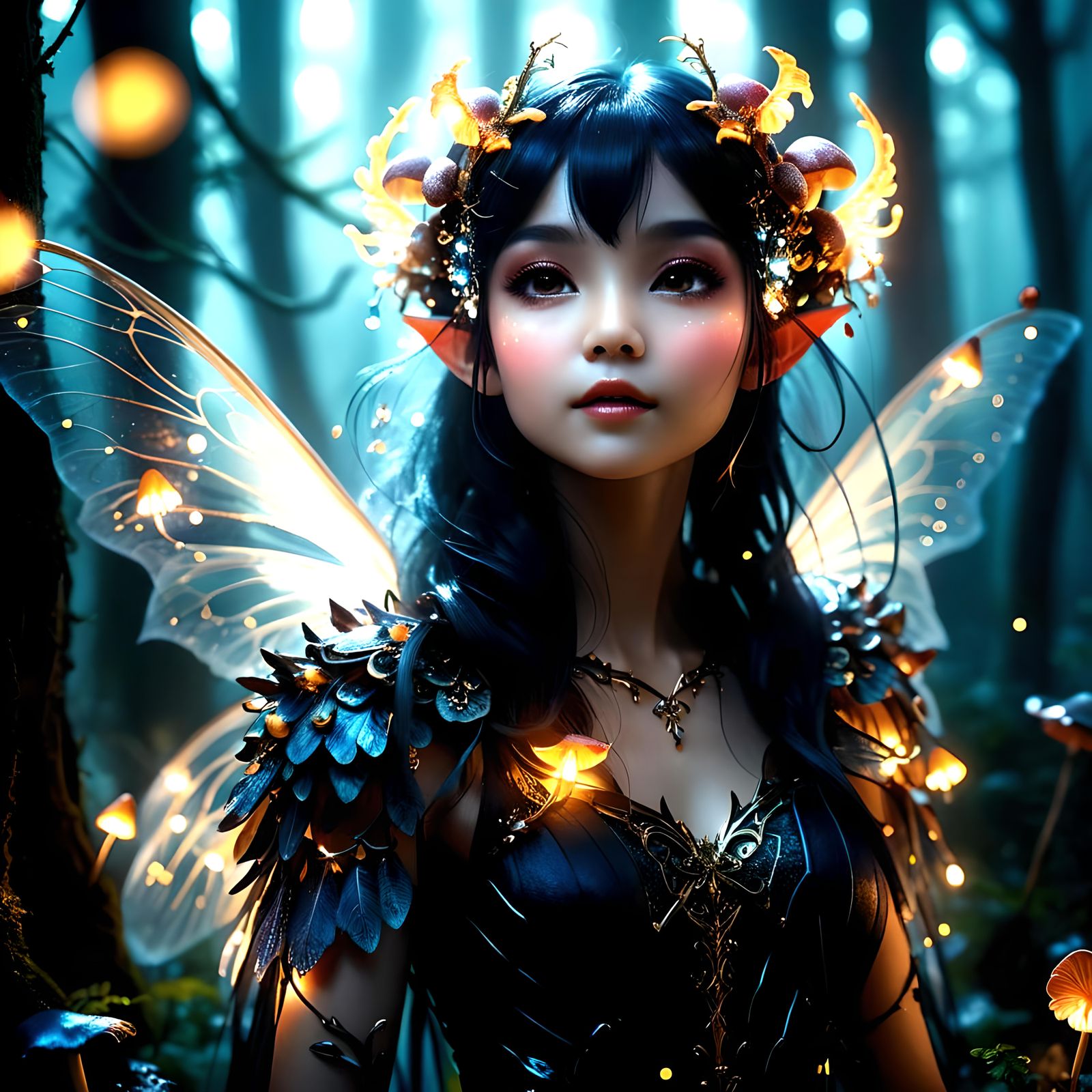 Dark Pixie Fairy in 3D Anime Style
