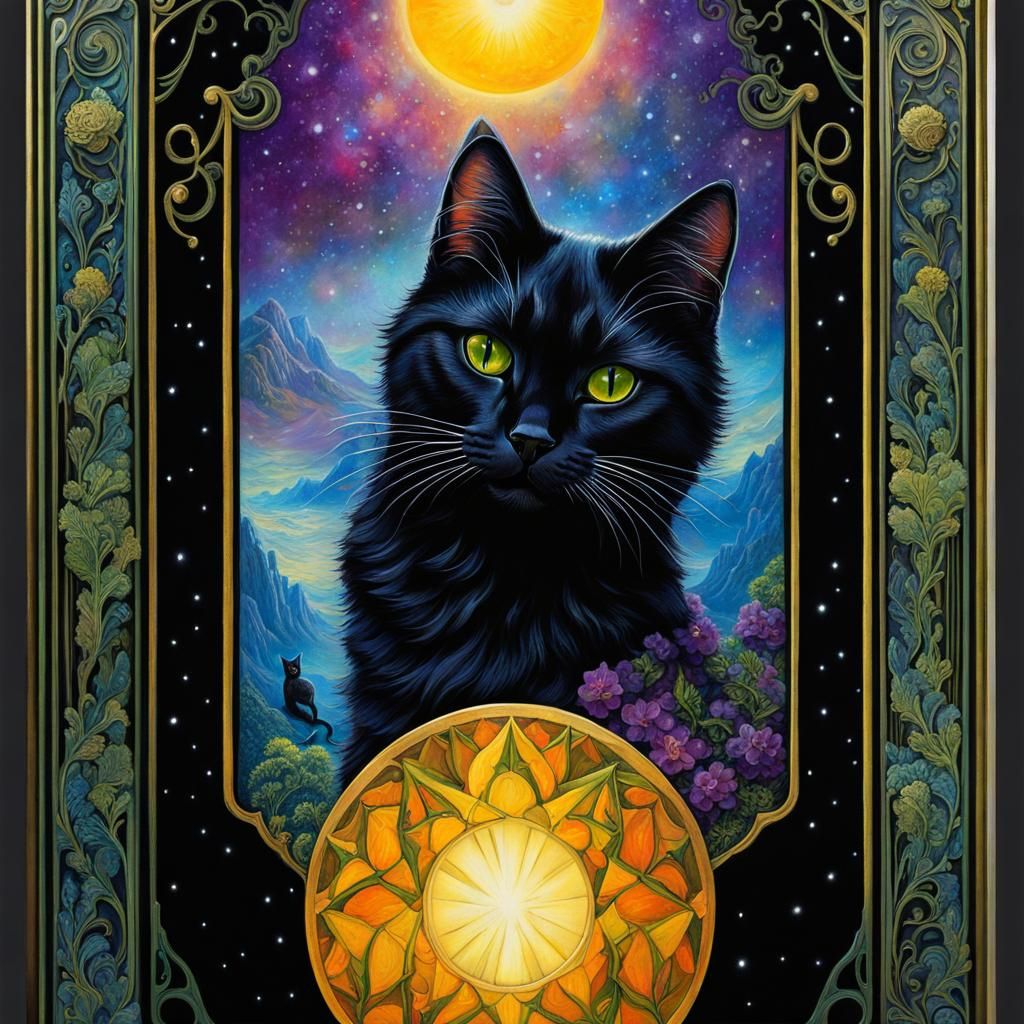 Cosmic Cat Tarot Card