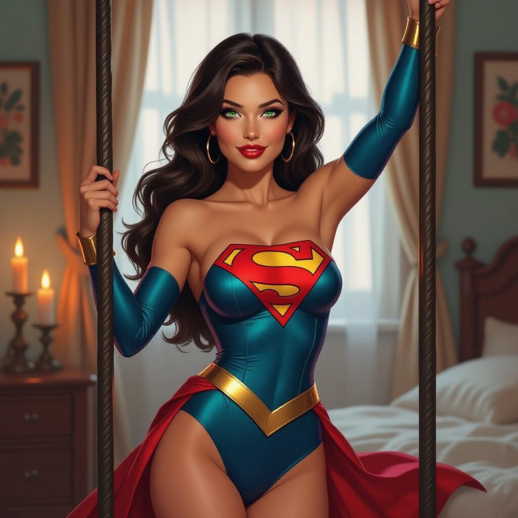 Super Woman Dancing: Art Nouveau Style