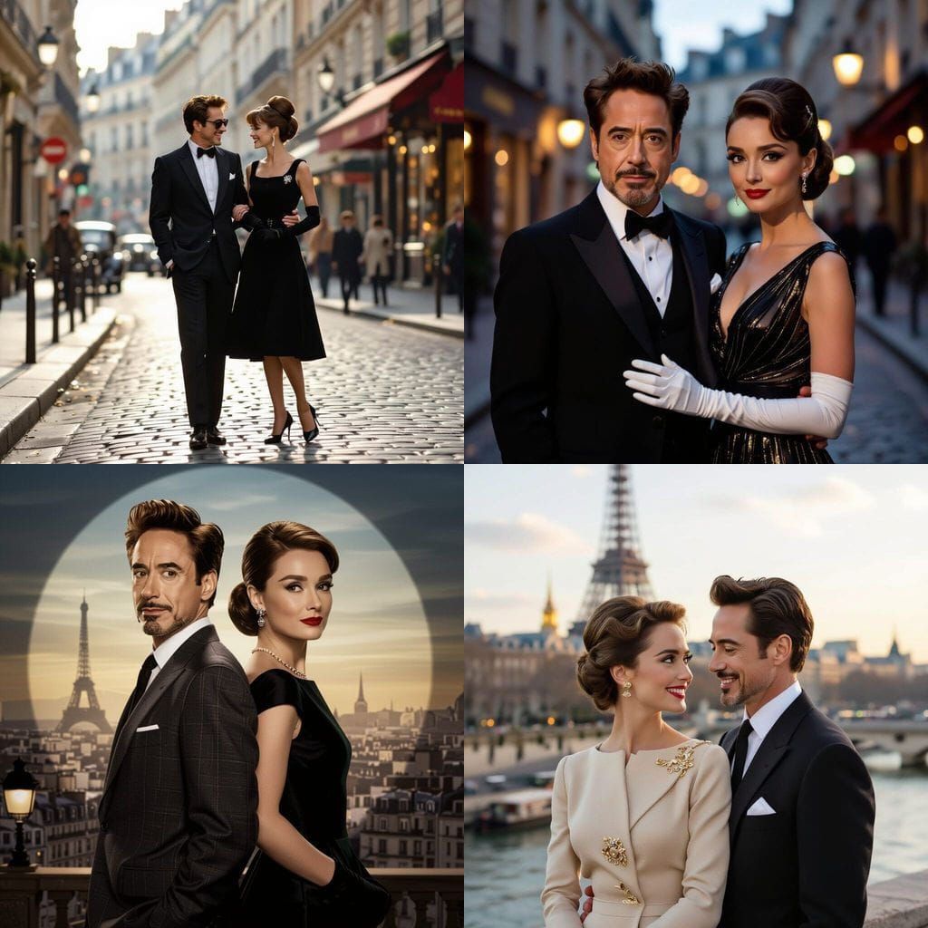 Robert Downey Jr. and Audrey Hepburn Reimagined in Charade S...