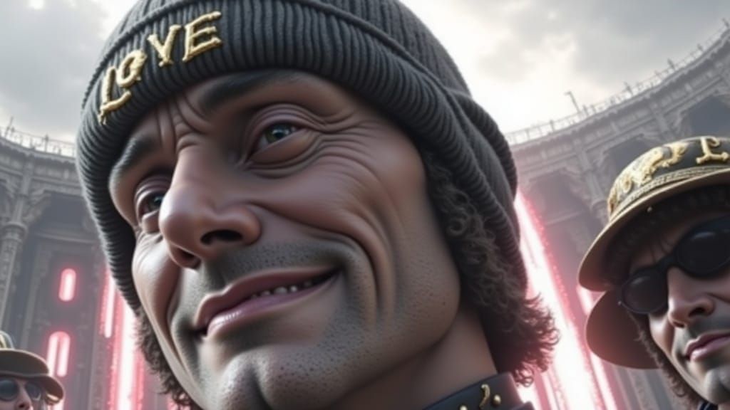 Cyberpunk Man's Devil-May-Care Grin