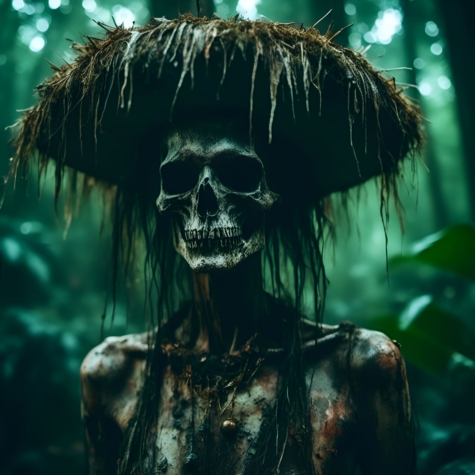 Macabre Jungle Macaque Portrait