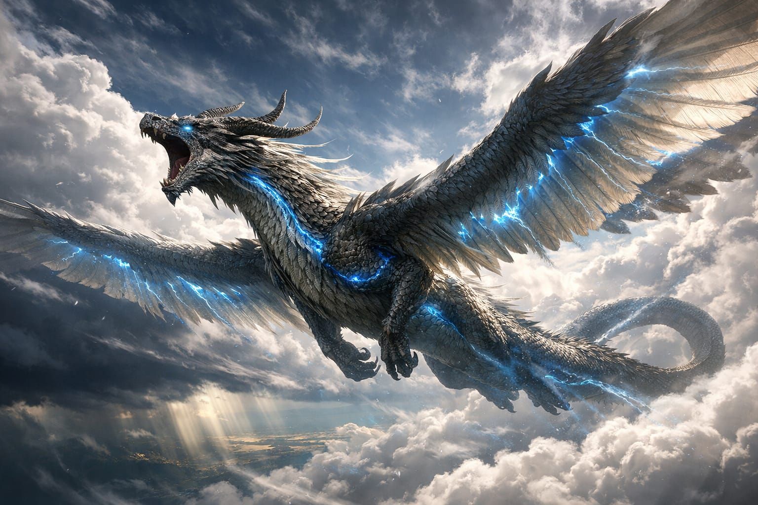 Hraesvelgr, Elder Dragon Soaring in Sky Realm