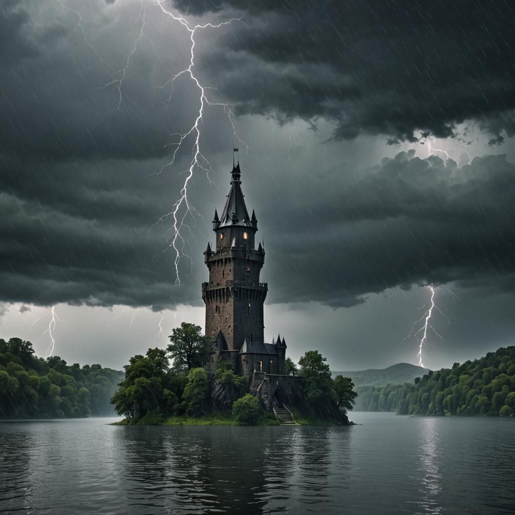 Wizard's Tower in Stormy Lake