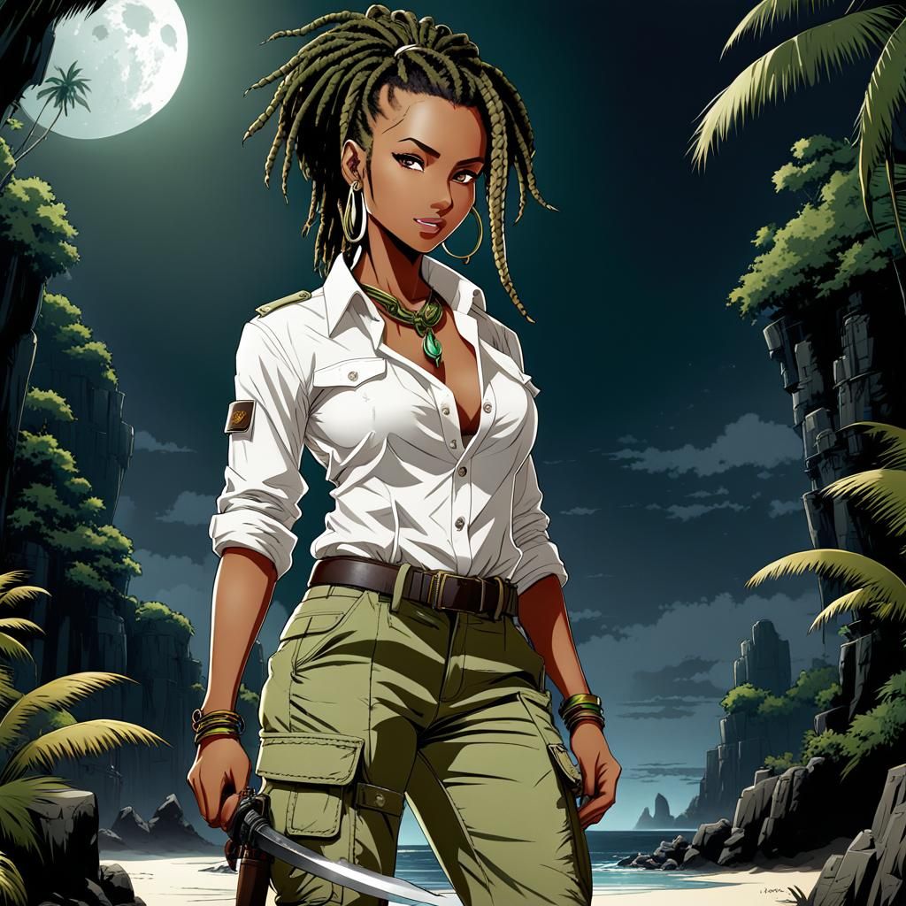 Archaeologist on Dark Fantasy Island, Illustration