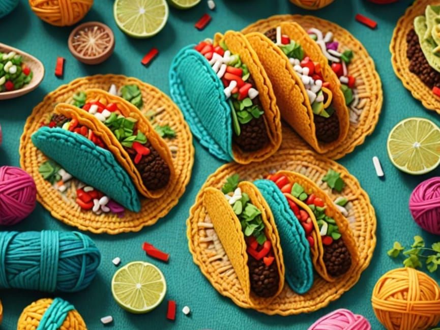 Whimsical Knitted Tacos: A Yarn-Based Delight
