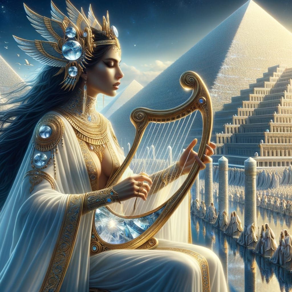 Sumerian Priestess Plays Hurrian Hymn in Crystal City