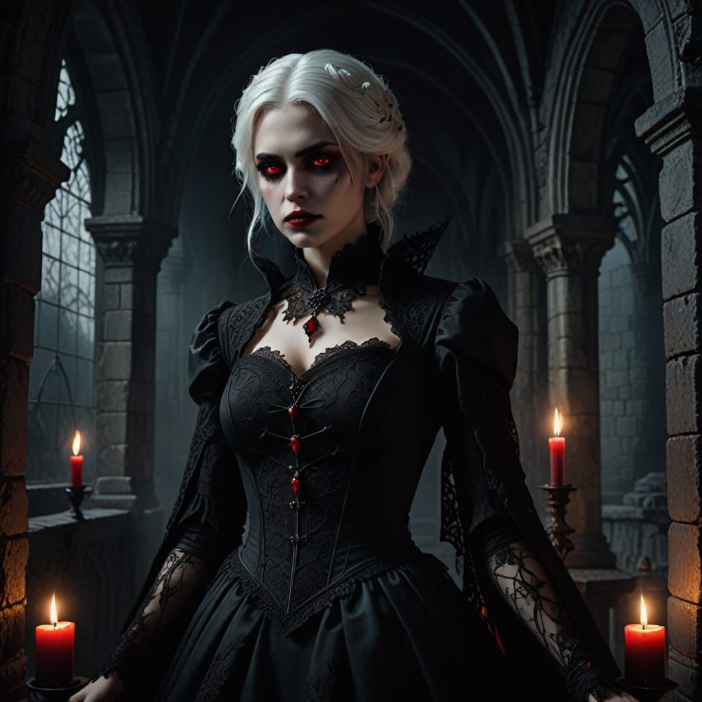 Vampire Princess in Dark Romantic Gothic Style