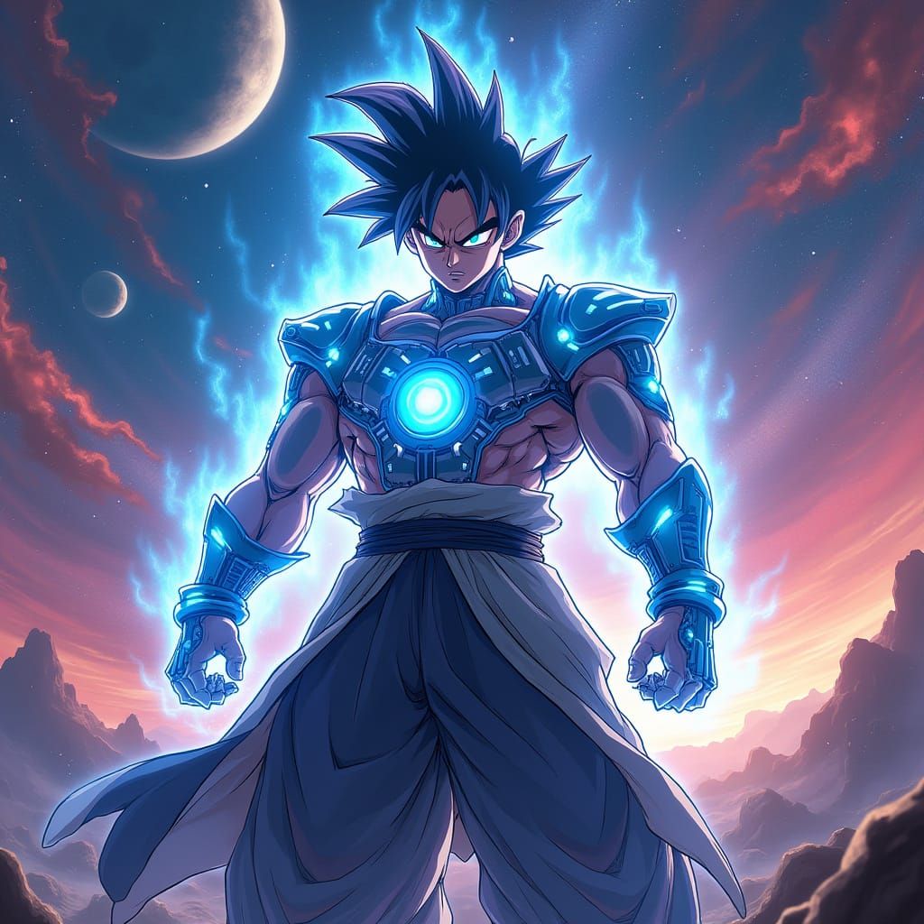 Vibrant Dragon Ball Super Universe with Epic Warrior